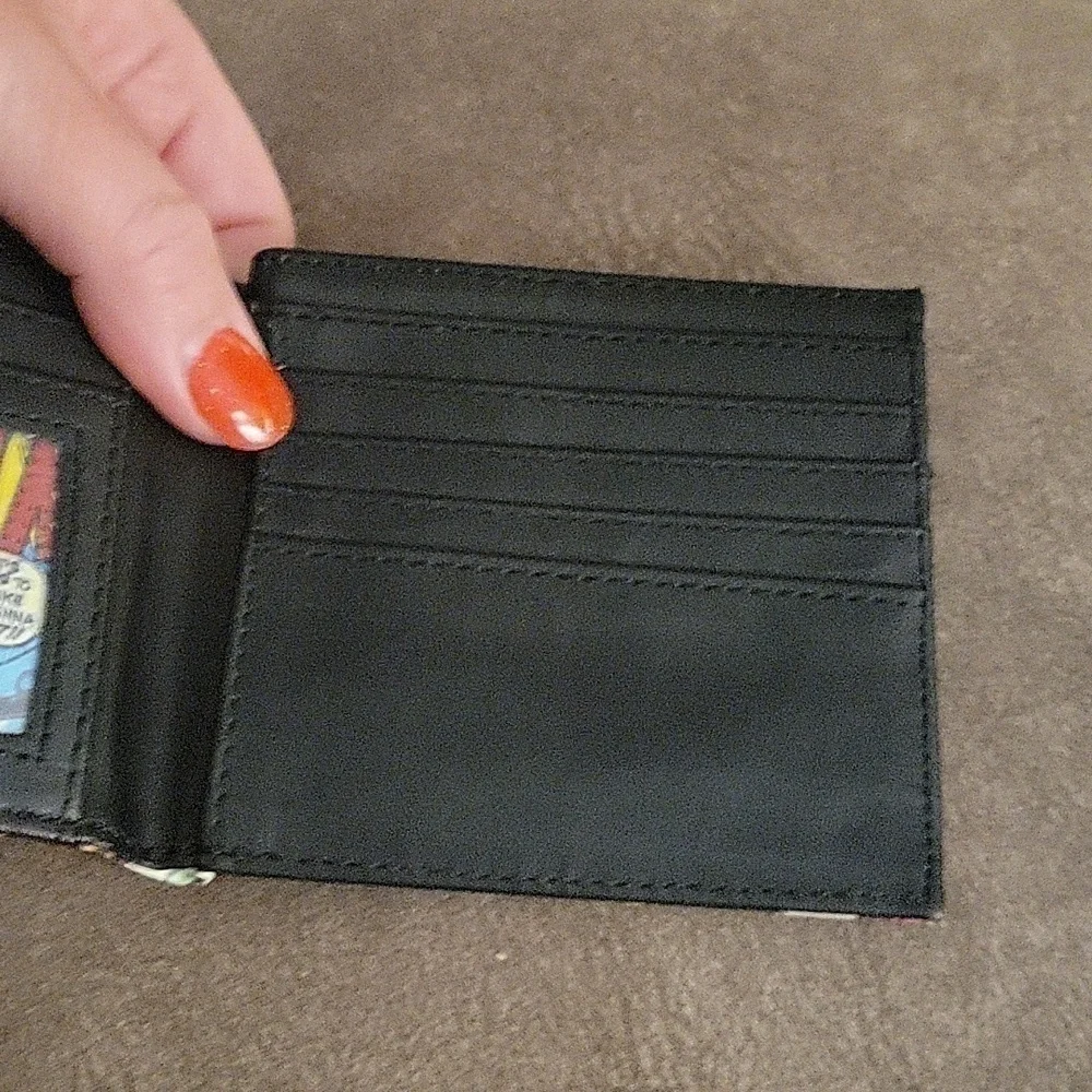 3/$30 RGA LEATHER WORKS Old School Iron Man Faux Leather Bi-Fold Pocket Wallet